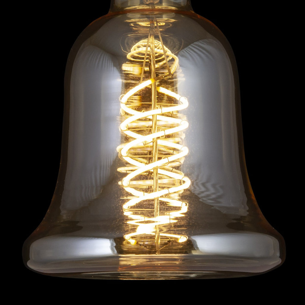 Medidas Bombilla LED Campana Ámbar 8W AJP/Alemar FS0063 - Luz cálida, 760 lúmenes, encendido instantáneo.  luzguru.com
