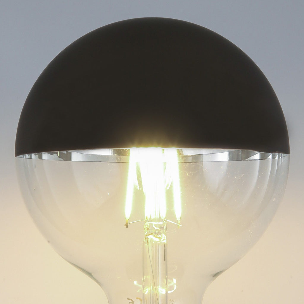 Bombilla LED AJP/Alemar FS0069 Negra Mate 6W: Dimensiones. Iluminación cálida eficiente para tu hogar.  Compra ahora en luzguru.com
