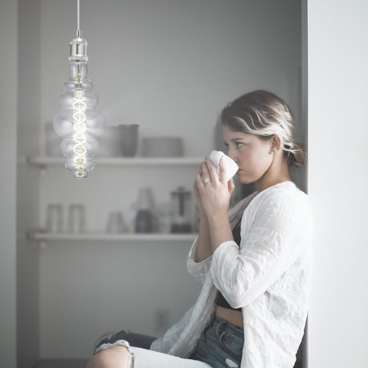 AJP/Alemar FS0061 Bombilla LED Vintage 8W E27 - Dimensiones: [Insertar dimensiones aquí, ej:  Ø60 x 120 mm]. Luz Neutra 4000K, 800 lúmenes.
