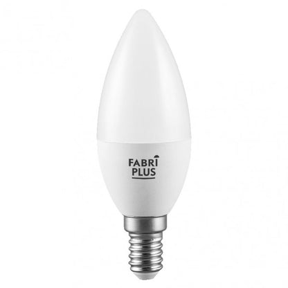 Bombilla Vela LED Abrila E14 7W 3000K, detalle del casquillo, luzguru.com