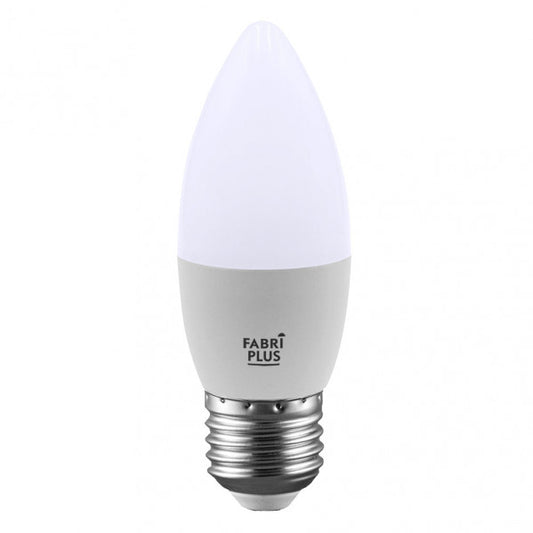 Bombilla Vela LED 7W 6000K Abrila E27 630lm, vista frontal, luzguru.com