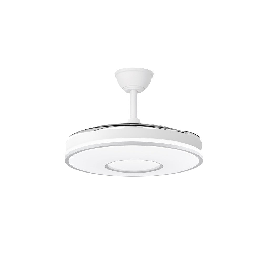 Elegante ventilador con aspas retráctiles ideal para salones