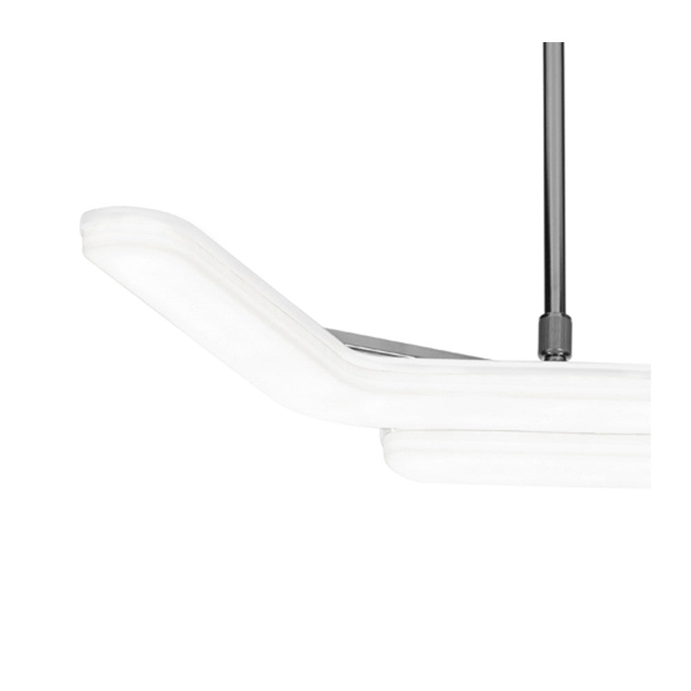 Lámpara Boomerang fabricada en PVC color blanco cálido