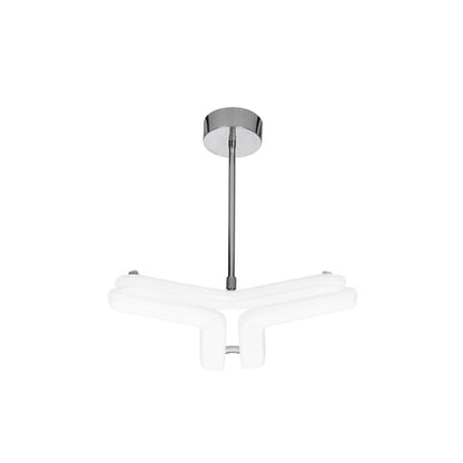 Lámpara Boomerang fabricada en PVC color blanco con luz cálida
