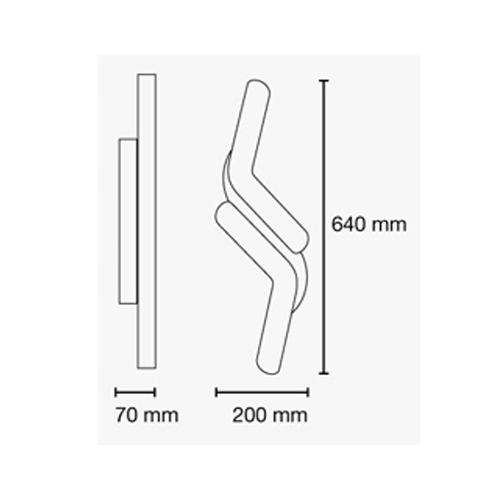 Aplique Boomerang fabricado en PVC color blanco