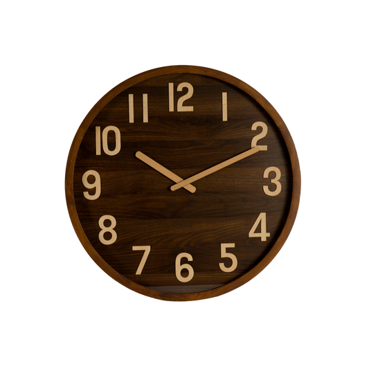 Reloj de Pared Borgoña 60 cm Madera Oscura Movimiento Continuo Fabrilamp - vista principal | Fabrilamp / Abrila · Ref. 215816084