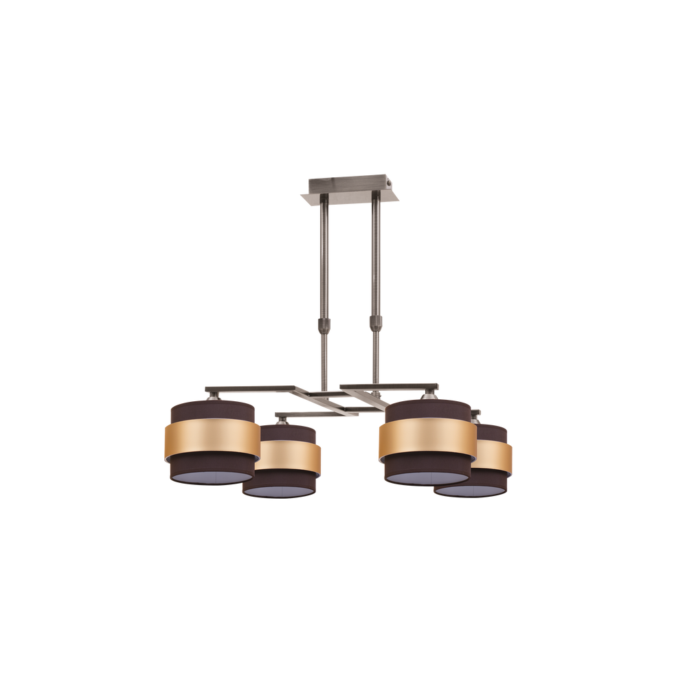 Lámpara de Techo Bremen 4 Luces E14 Cuero y Marrón Oro Fabrilamp