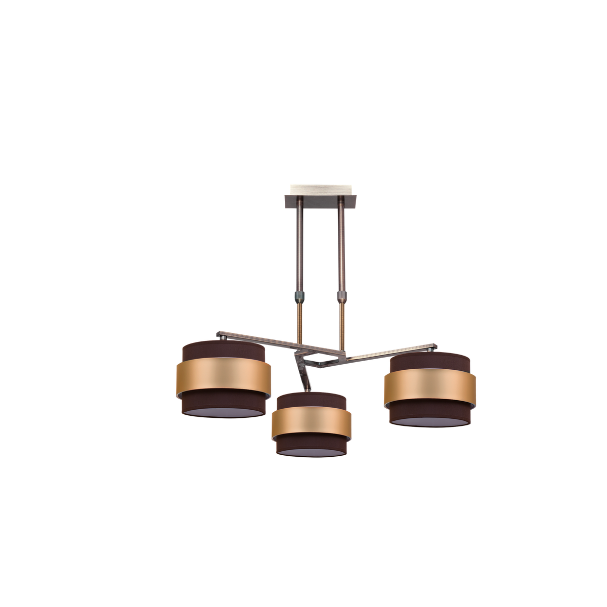 Lámpara de Techo Bremen 3 Luces E14 Cuero y Marrón Oro Fabrilamp - vista principal | Fabrilamp / Abrila · Ref. 066453014