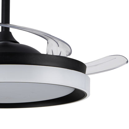 Elegante ventilador de techo negro ideal para dormitorio