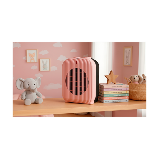 Termoventilador Eléctrico Portátil Brooker 2000 W Rosa y Negro Fabrilamp - vista principal | Fabrilamp / Abrila · Ref. 281222019