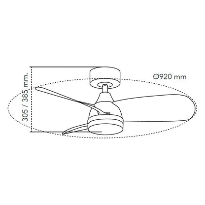 Elegante ventilador de techo negro y madera ideal para dormitorio