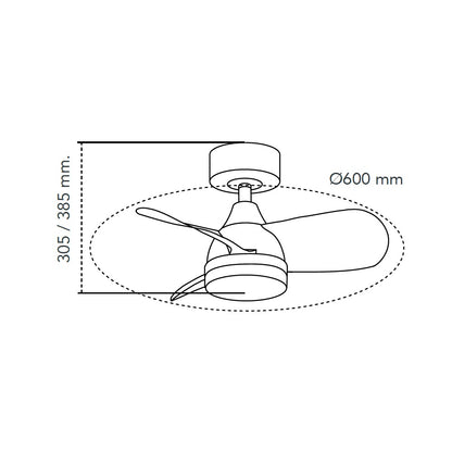 Ventilador de Techo con Luz Byan Mini 60 cm Blanco CristalRecord - imagen 4 | CristalRecord