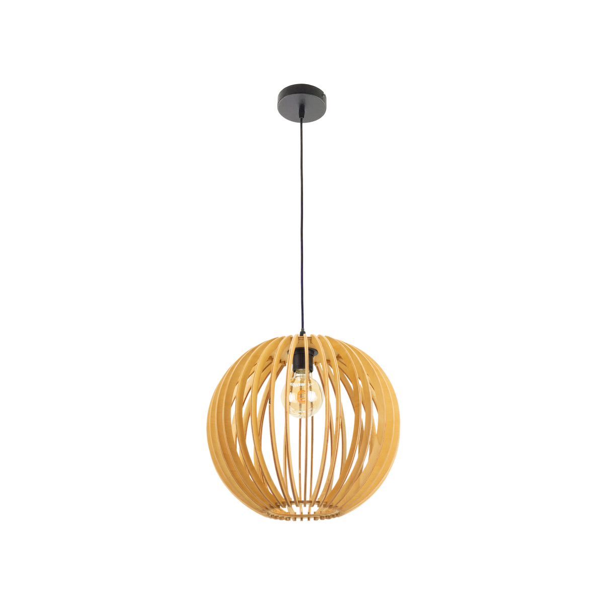 Lámpara Colgante Bubinga Bola 35 cm Madera Natural Fabrilamp - vista principal | Fabrilamp / Abrila · Ref. 156093515