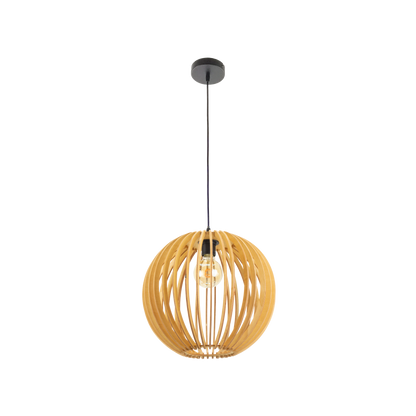 Lámpara Colgante Bubinga Bola 35 cm Madera Natural Fabrilamp - vista principal | Fabrilamp / Abrila · Ref. 156093515