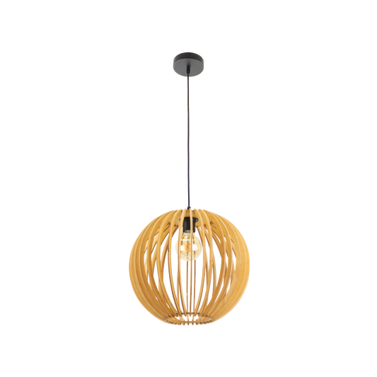 Lámpara Colgante Bubinga Bola 35 cm Madera Natural Fabrilamp - vista principal | Fabrilamp / Abrila · Ref. 156093515