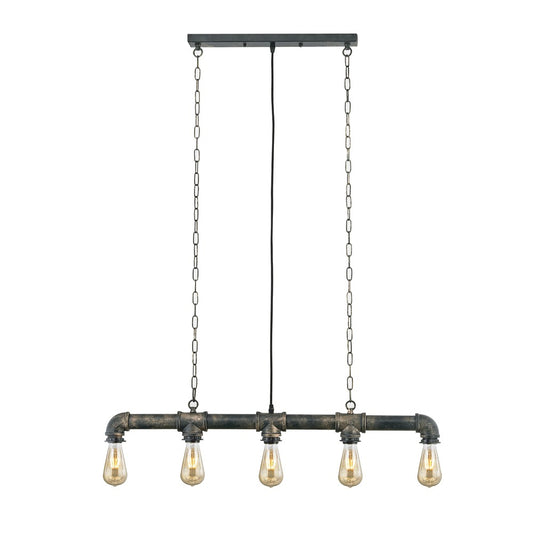 Lámpara de 5 Luces Bular Estilo Tubería E27 Óxido Metal CristalRecord - vista principal | CristalRecord