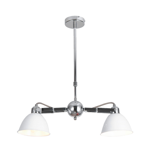 Lámpara de Pared Buri 2 Luces E27 Blanco y Cromo Fabrilamp - vista principal | Fabrilamp / Abrila · Ref. 143152001