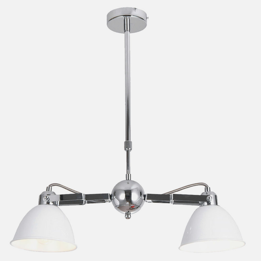 Lámpara de Pared Buri 2 Luces E27 Blanco y Cromo Fabrilamp - imagen 2 | Fabrilamp / Abrila · Ref. 143152001