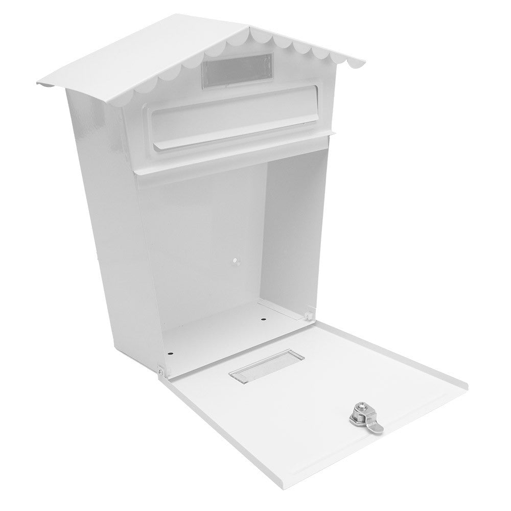 Buzón Frida fabricado en acero galvanizado color blanco para correo