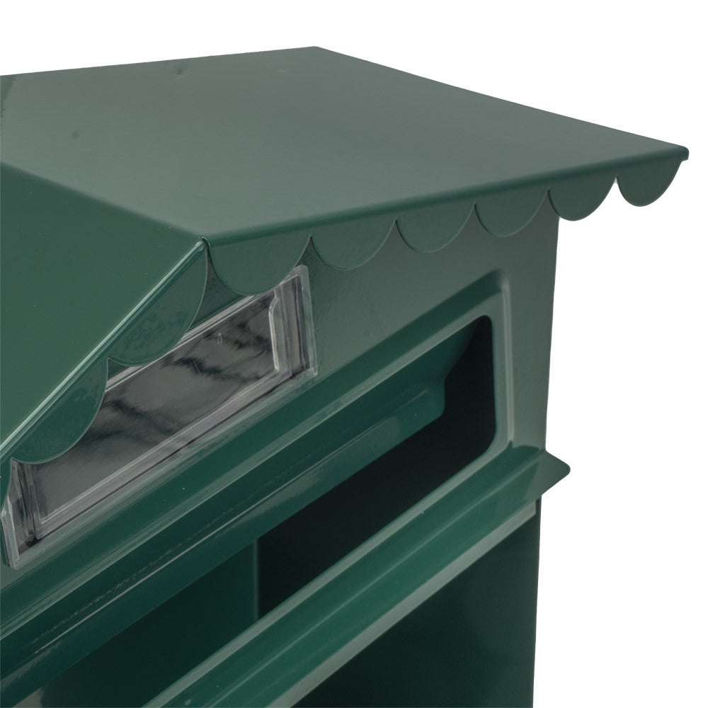 Buzón de correo con tejado antilluvia y ventana de visualización