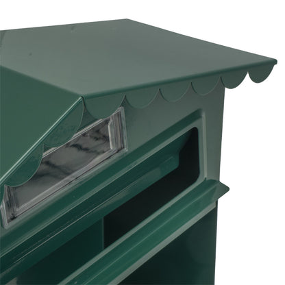 Buzón de correo con tejado antilluvia y ventana de visualización