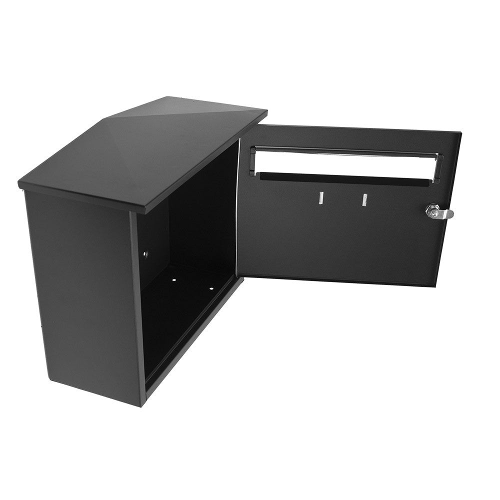 Buzón de correo Nikita fabricado en acero galvanizado color negro