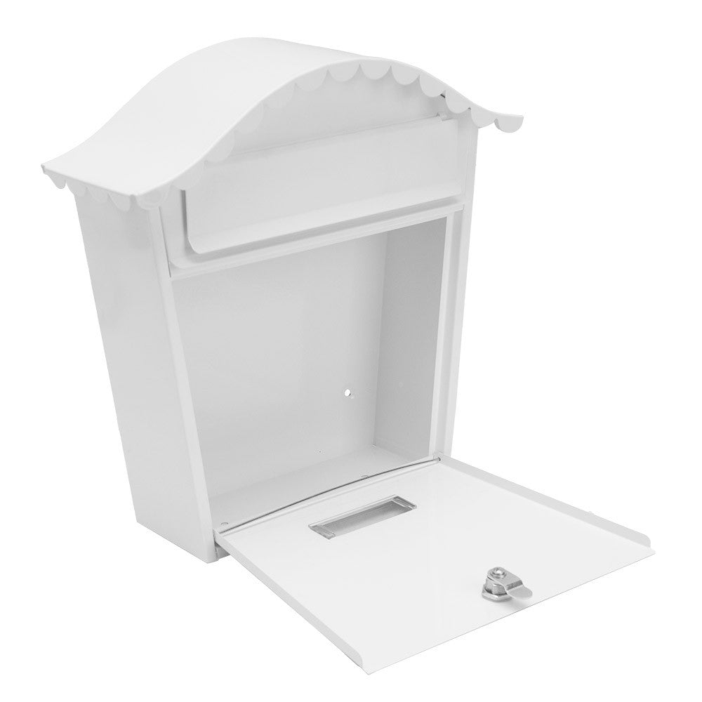 Buzón de correo con tejadillo antilluvia para protección