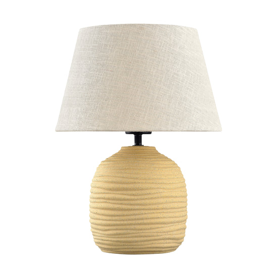 Lámpara rinconera Lazio Alemar en cerámica arena con pantalla tela - Vista principal