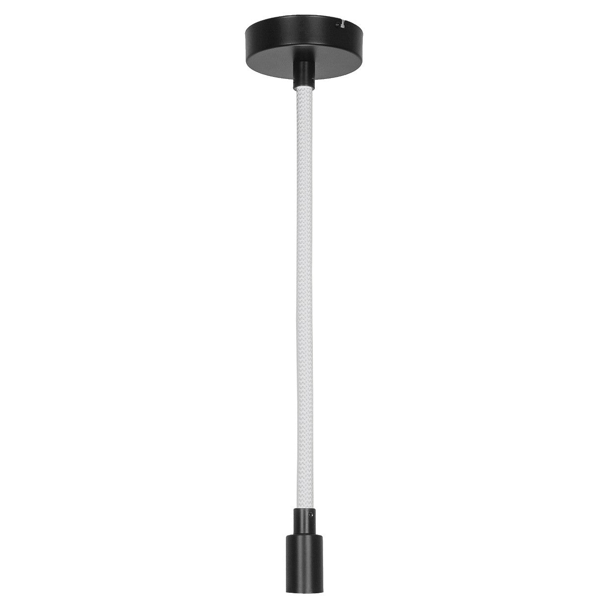 Colgante Lexa cuerda blanca en ángulo lateral - Metal negro y diseño minimalista