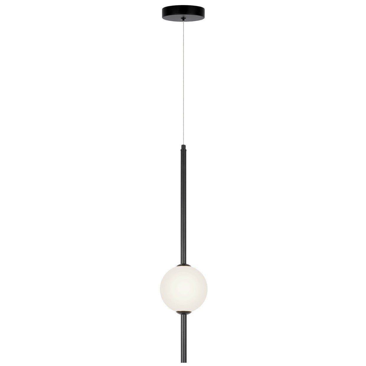 Colgante LED Lanuvio negro ALEMAR con bola cristal opal - Vista principal