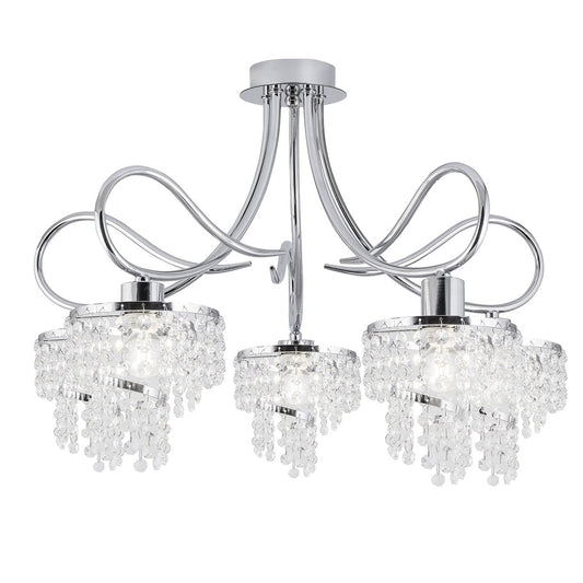 Lámpara colgante 5 luces DORA cromo AJP con diseño clásico - Vista principal