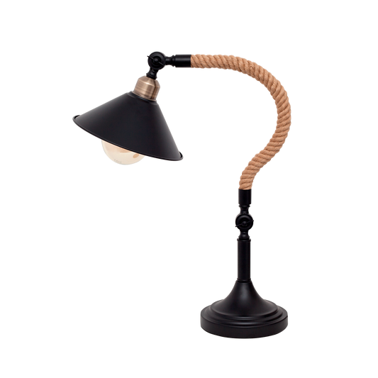 Lámpara de Sobremesa Cabo 57 cm Cuerda de Cáñamo Negro Fabrilamp - vista principal | Fabrilamp / Abrila · Ref. 150771009