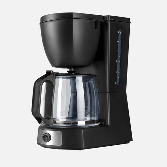 Cafetera de Goteo Valkiria 12 Tazas Negro 680 W Fabrilamp - Vista frontal principal en fondo blanco | LuzGurú