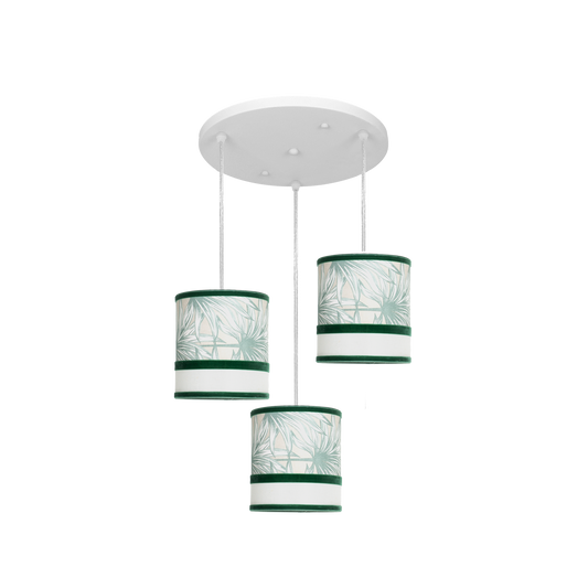 Plafón de Techo Caledonia 3 Luces E27 Blanco y Verde Fabrilamp - vista principal | Fabrilamp / Abrila · Ref. 248983006