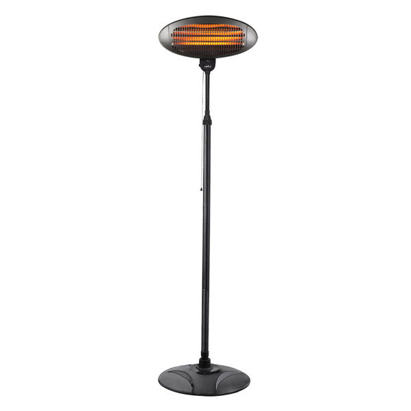 Calefactor Exterior Cuarzo Austral 2000W Negro de Fabrilamp/Abrila, orientable 360º, ideal para terrazas y jardines.