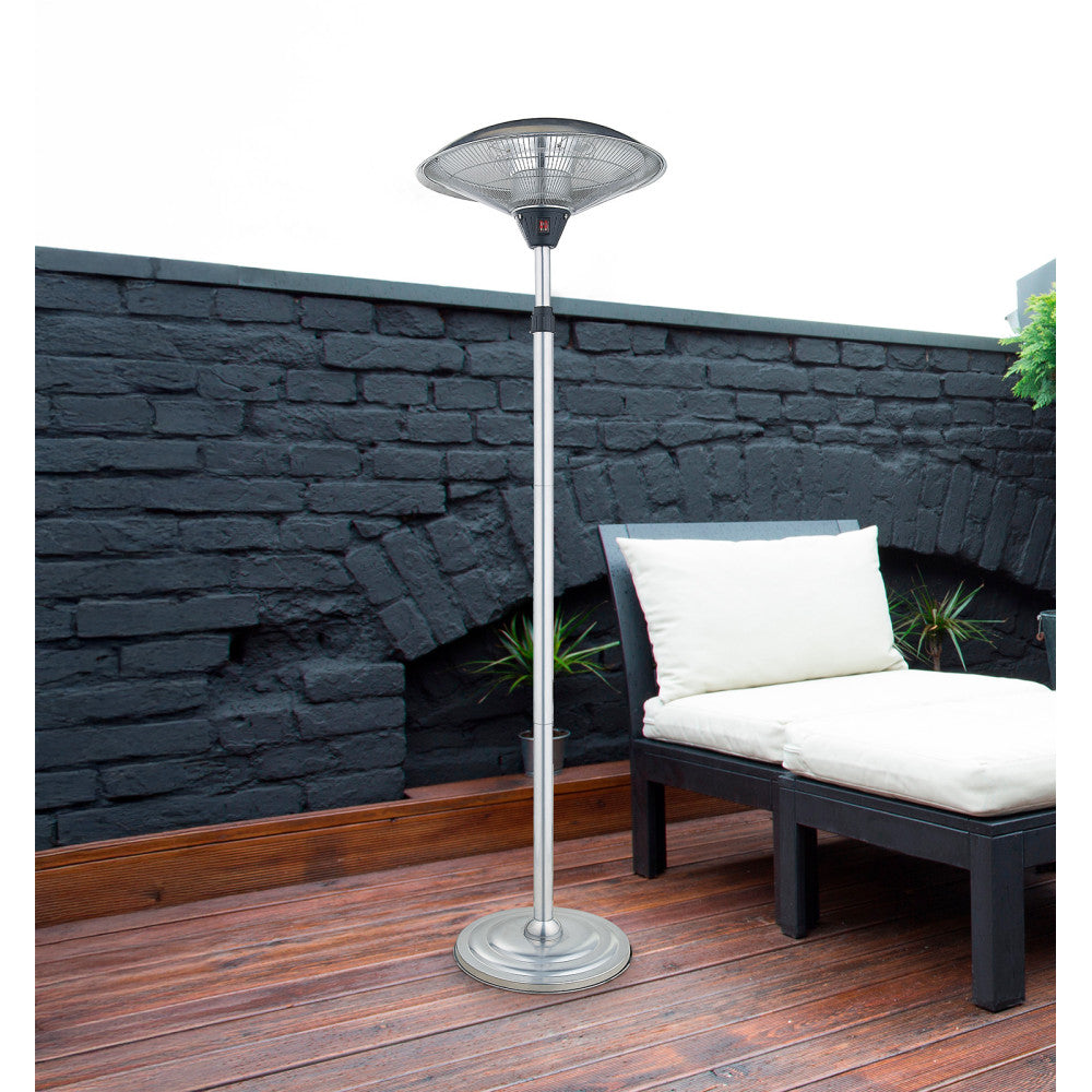 Calefactor exterior Koel fabricado en metal color plata