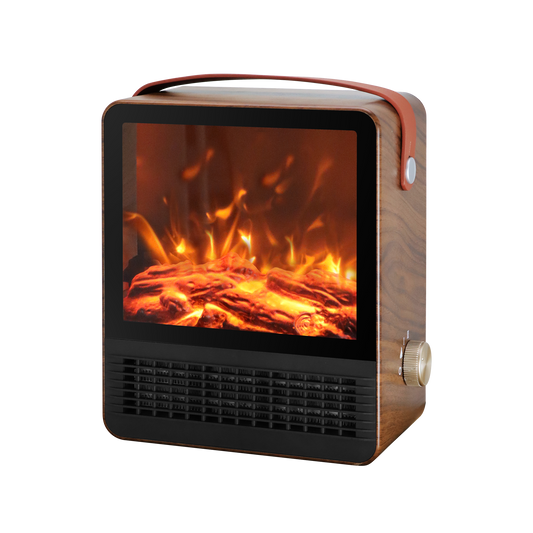 Termoventilador Cerámico Caleta 1500W Efecto Llama Marrón Fabrilamp - vista principal | Fabrilamp / Abrila · Ref. 253121502