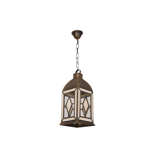 Lámpara Colgante Farol Califa 25 cm Oro Viejo y Beige Fabrilamp - vista principal | Fabrilamp / Abrila · Ref. 005992415