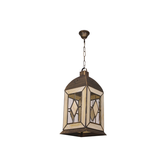 Farol Colgante Califa Grande 3xE27 Oro Viejo y Beige Fabrilamp - vista principal | Fabrilamp / Abrila · Ref. 005993715