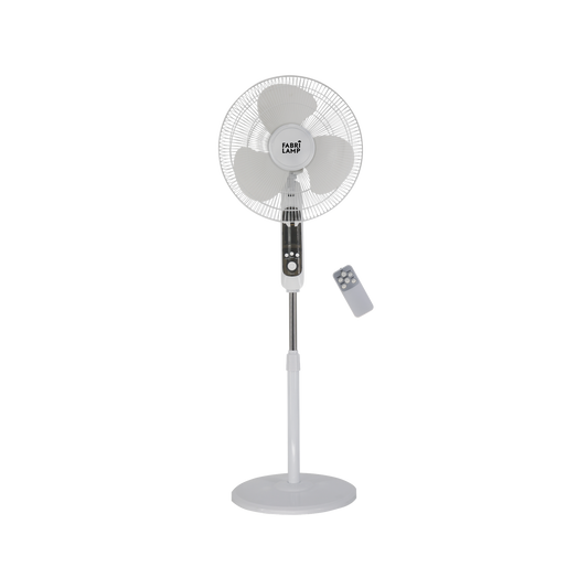 Calma Ventilador de Pie Blanco con Mando Fabrilamp / Abrila - vista principal | Fabrilamp / Abrila · Ref. 133541001