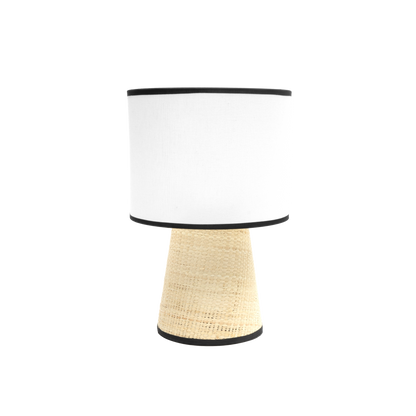 Lámpara de Sobremesa Camboya 39 cm Blanco y Natural Fabrilamp - vista principal | Fabrilamp / Abrila · Ref. 227671026