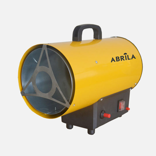Cañón Calefactor de Gas Propano Micra 15 kW Amarillo/Negro Fabrilamp - Vista frontal principal en fondo blanco | LuzGurú