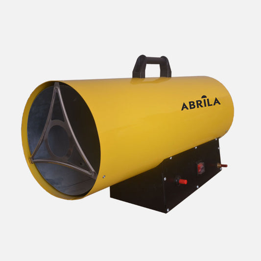 Cañón Calefactor de Gas Propano Micra 50 kW Amarillo/Negro Fabrilamp - Vista frontal principal en fondo blanco | LuzGurú