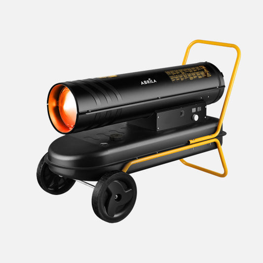 Cañón Calefactor Gasóleo Alpine 50 kW Negro/Amarillo 45 L Fabrilamp - Vista frontal principal en fondo blanco | LuzGurú