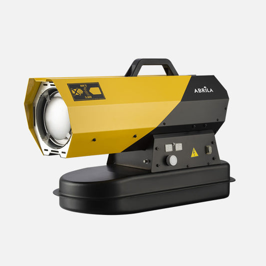Cañón Calefactor Gasóleo Dixon 20 kW Negro/Amarillo Fabrilamp - Vista frontal principal en fondo blanco | LuzGurú
