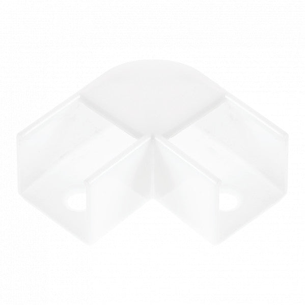 Canto Recto Transparente para Canaleta Recta Freya de Fabrilamp, ideal para unir perfiles de aluminio a 90 grados.