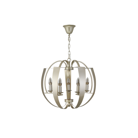 Lámpara Colgante Capuchina 5xE14 Champagne 53 cm Fabrilamp - vista principal | Fabrilamp / Abrila · Ref. 151295076