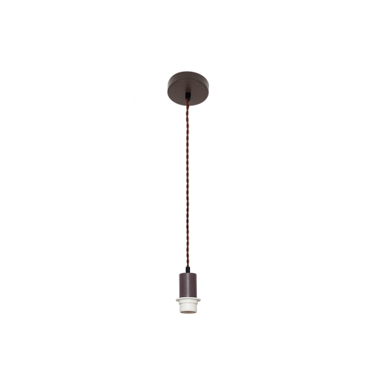 Armazón Colgante para Pantalla CARA Marrón con Cuerda Trenzada Fabrilamp - vista principal | Fabrilamp / Abrila · Ref. 20139PAC2