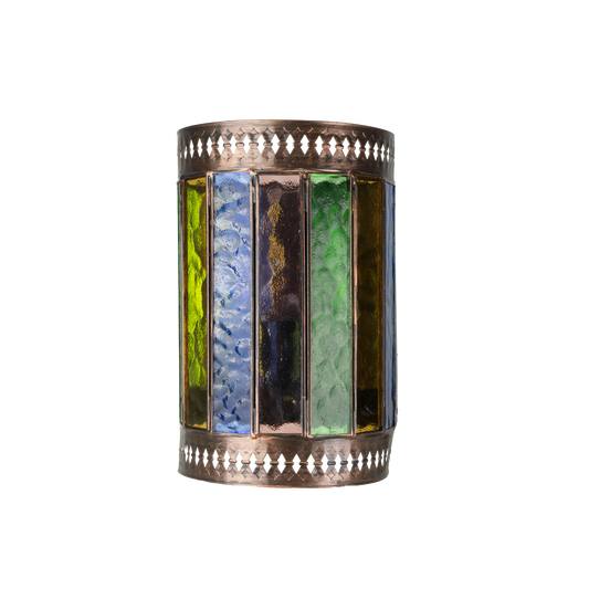 Aplique Artesanal Casablanca 1xE27 Marrón Metal y Cristal Fabrilamp - vista principal | Fabrilamp / Abrila · Ref. 125761002