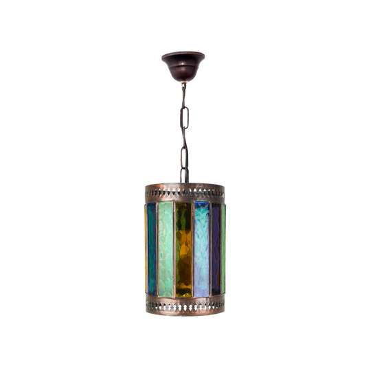 Lámpara Colgante Artesanal Casablanca Marrón Cristales Fabrilamp - vista principal | Fabrilamp / Abrila · Ref. 125791002